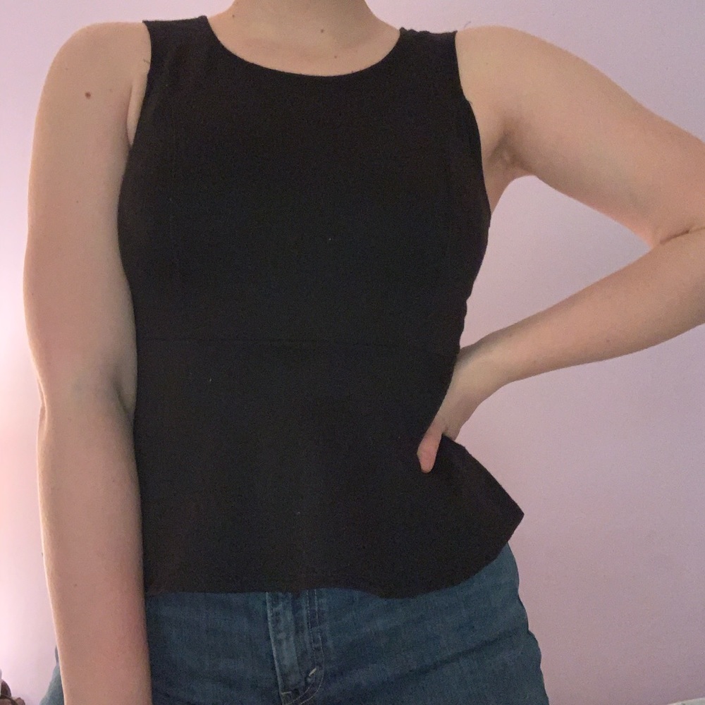 Black peplum top